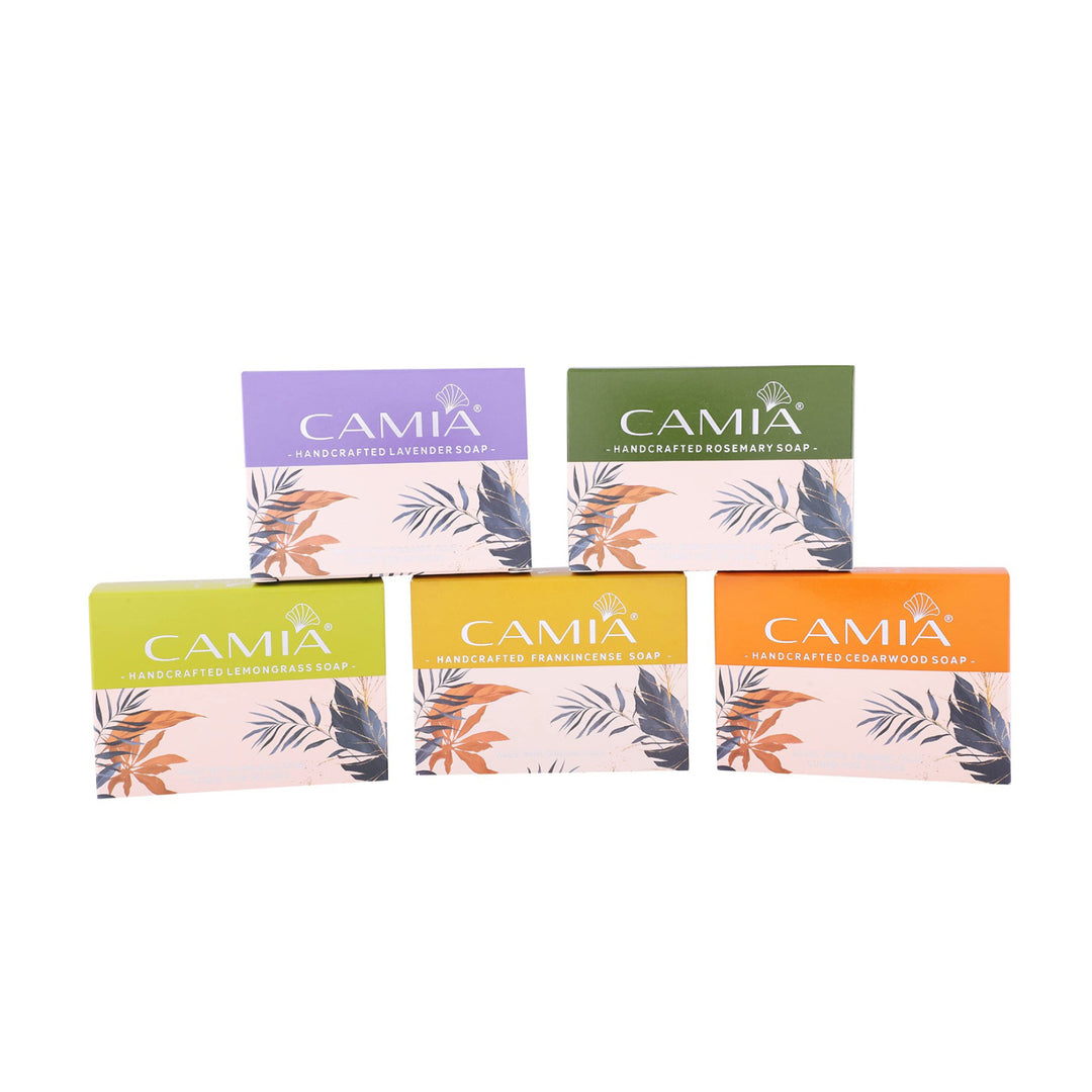CAMIA Hand Crafted Cold Pressed Organic Lavender, Rosemary, Lemongrass, Cedarwood and Frankincense SoapCAMIA Hand Crafted Cold Pressed Organic Lavender, Rosemary, Lemongrass, Cedarwood and Frankincense Soap