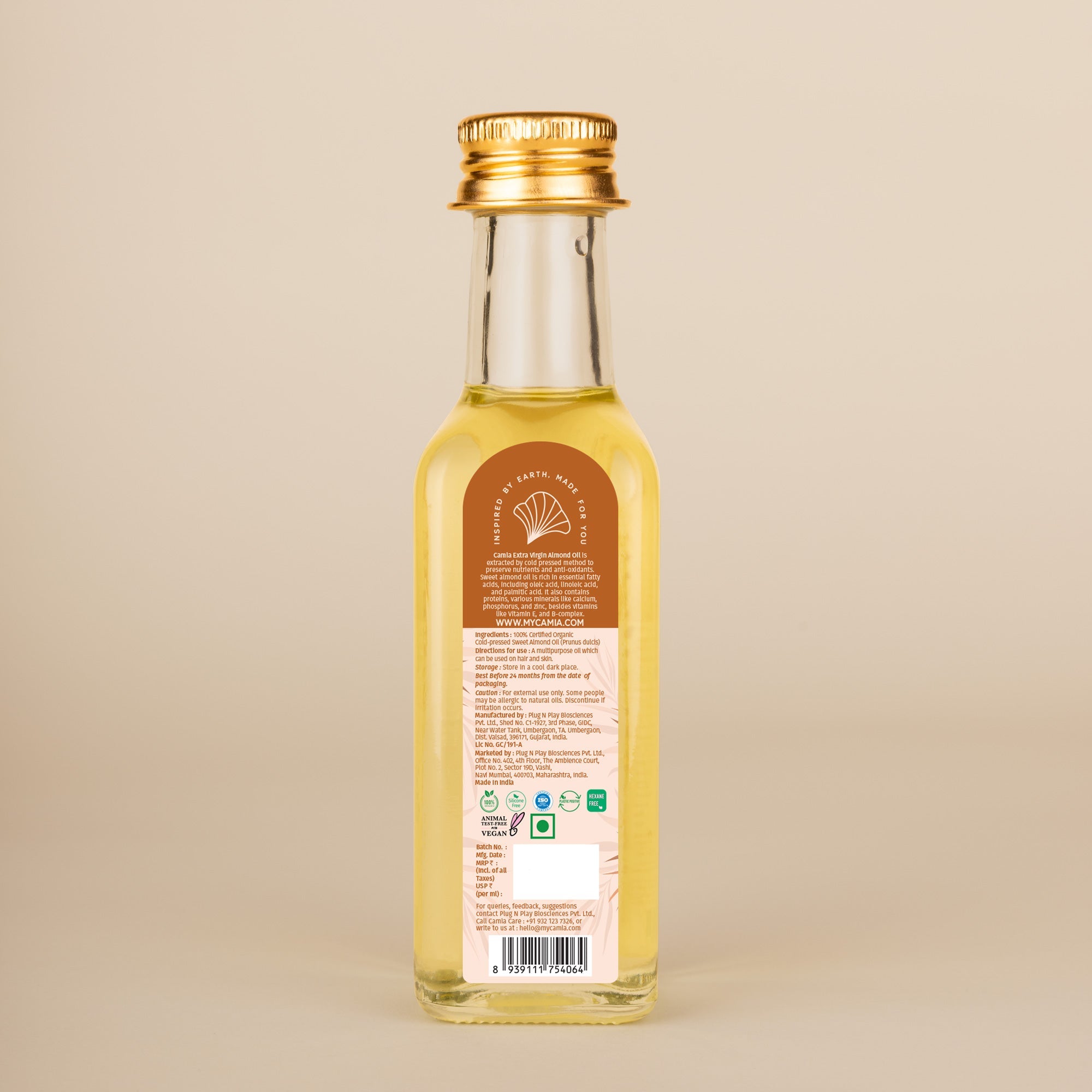 Cold Pressed Almond Oil Extra Virgin