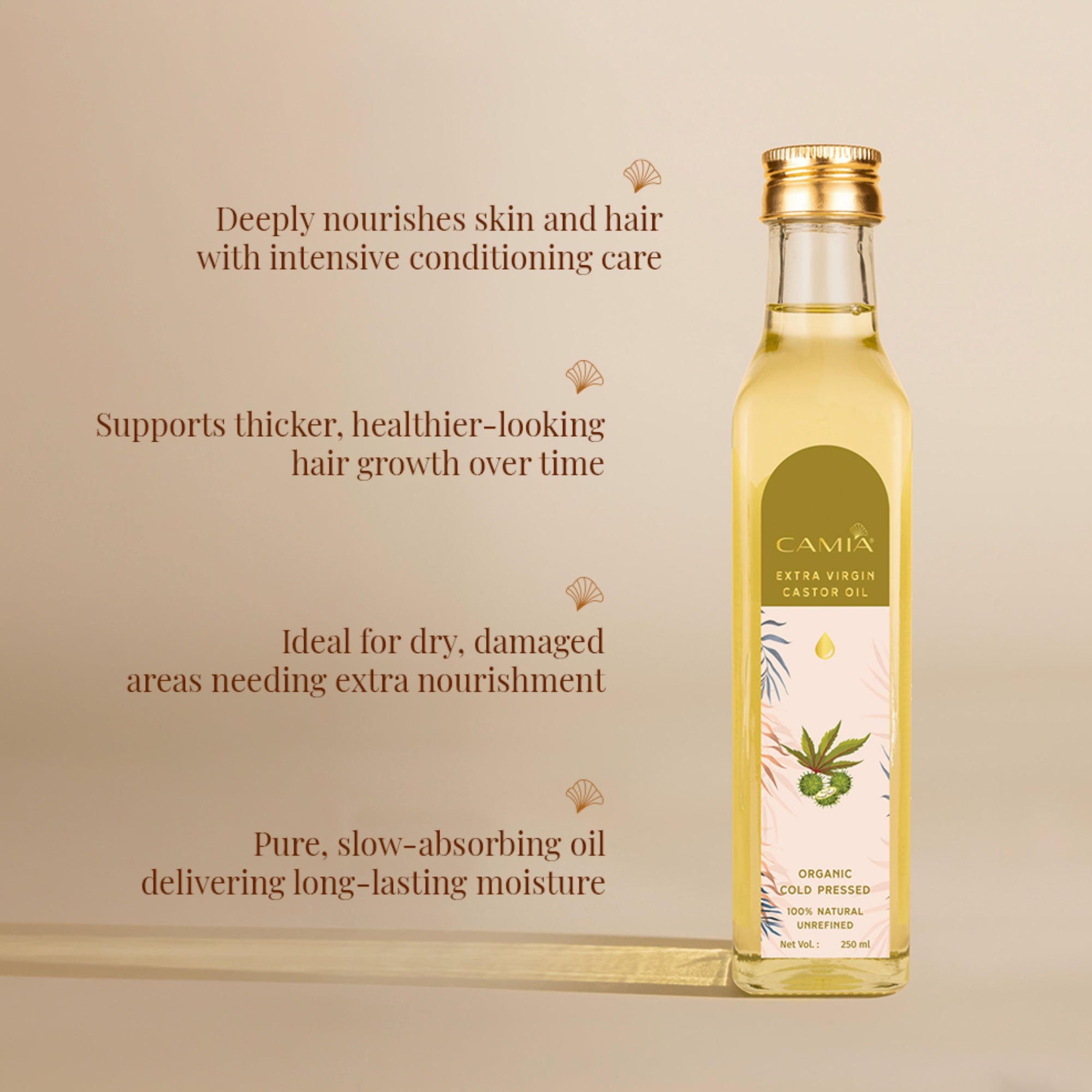Cold Pressed Castor Oil Extra Virgin 250ML - Pack of 4