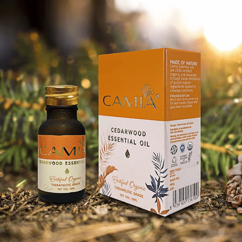 CAMIA 100% Certified Organic Cedarwood Essential Oil