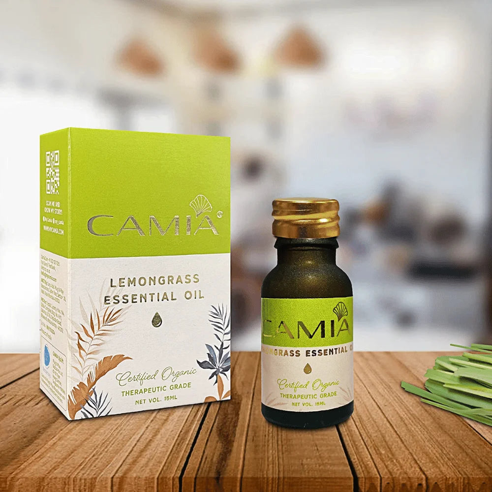 CAMIA 100% Certified Organic Lemongrass Essential Oil