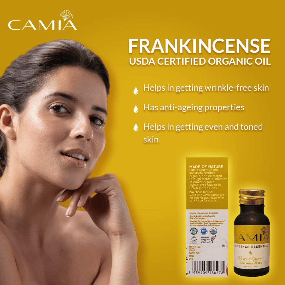 CAMIA 100% Certified Organic Frankincense Essential Oil