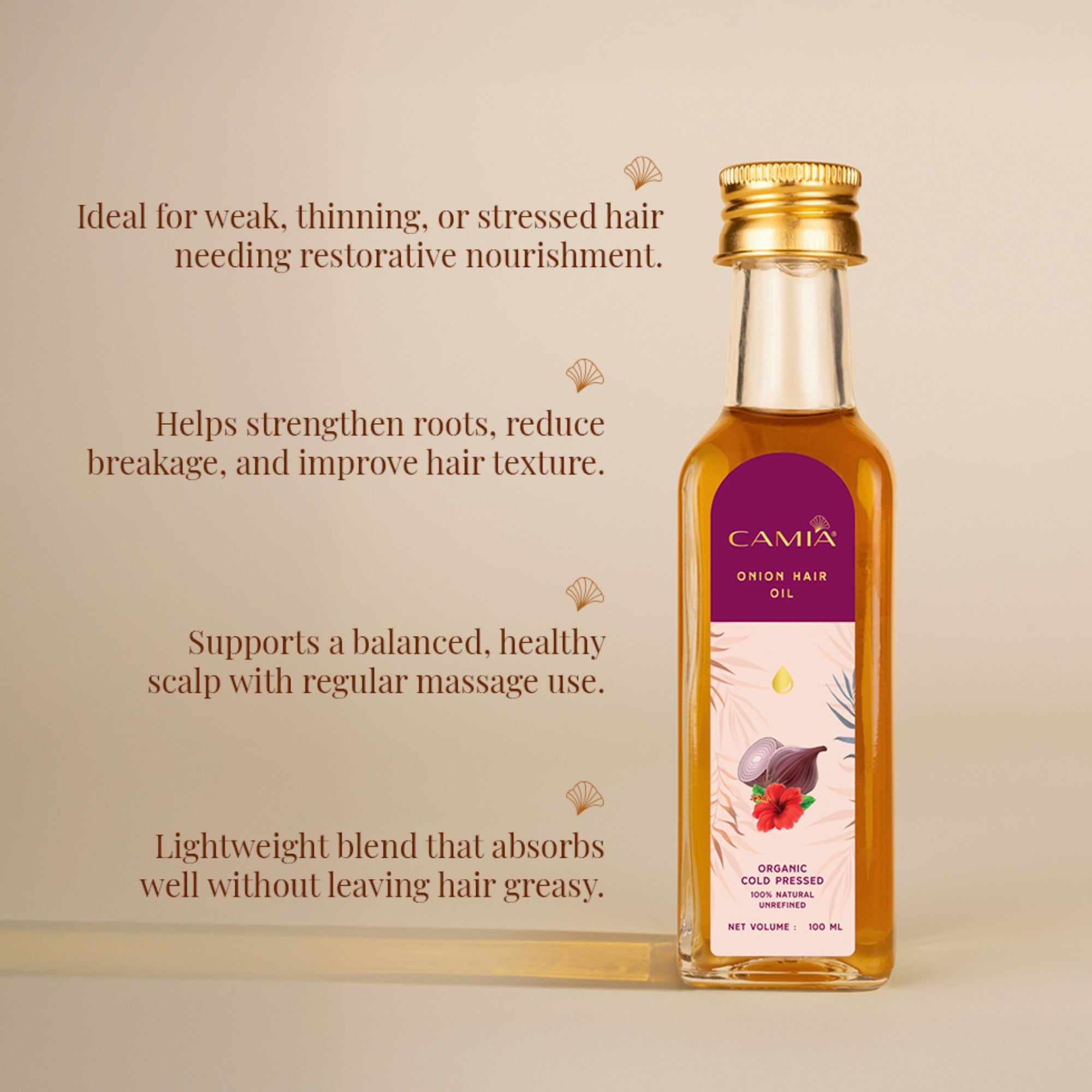 Onion Hair Oil | For Hair Growth & Nourishment | CAMIA | 100ml