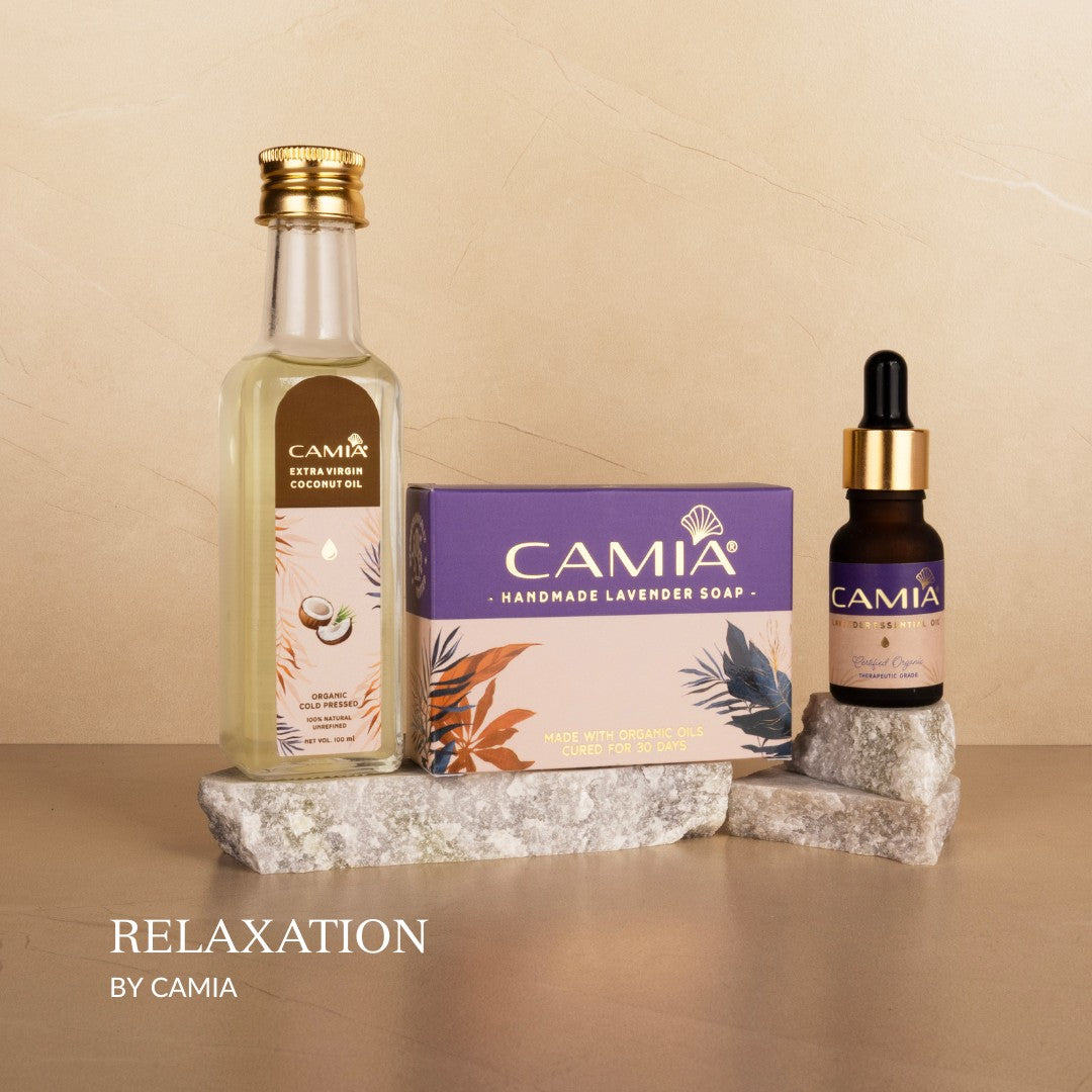 Relaxation Kit With Lavender - Coconut Oil, Lavender Soap & Oil